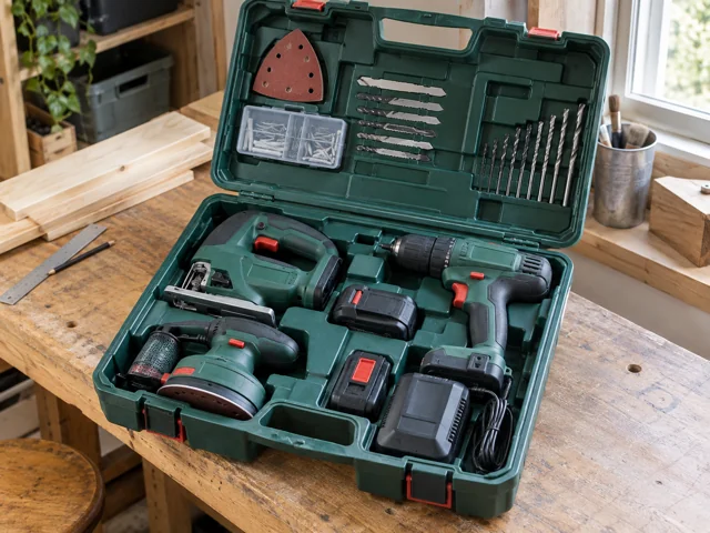 工具箱に収納されたボッシュの電動工具一式